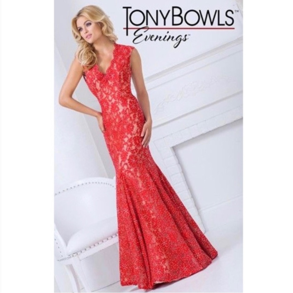 Make an offer :) Tony Bowls red formal dress. Worn once. Love this dress.